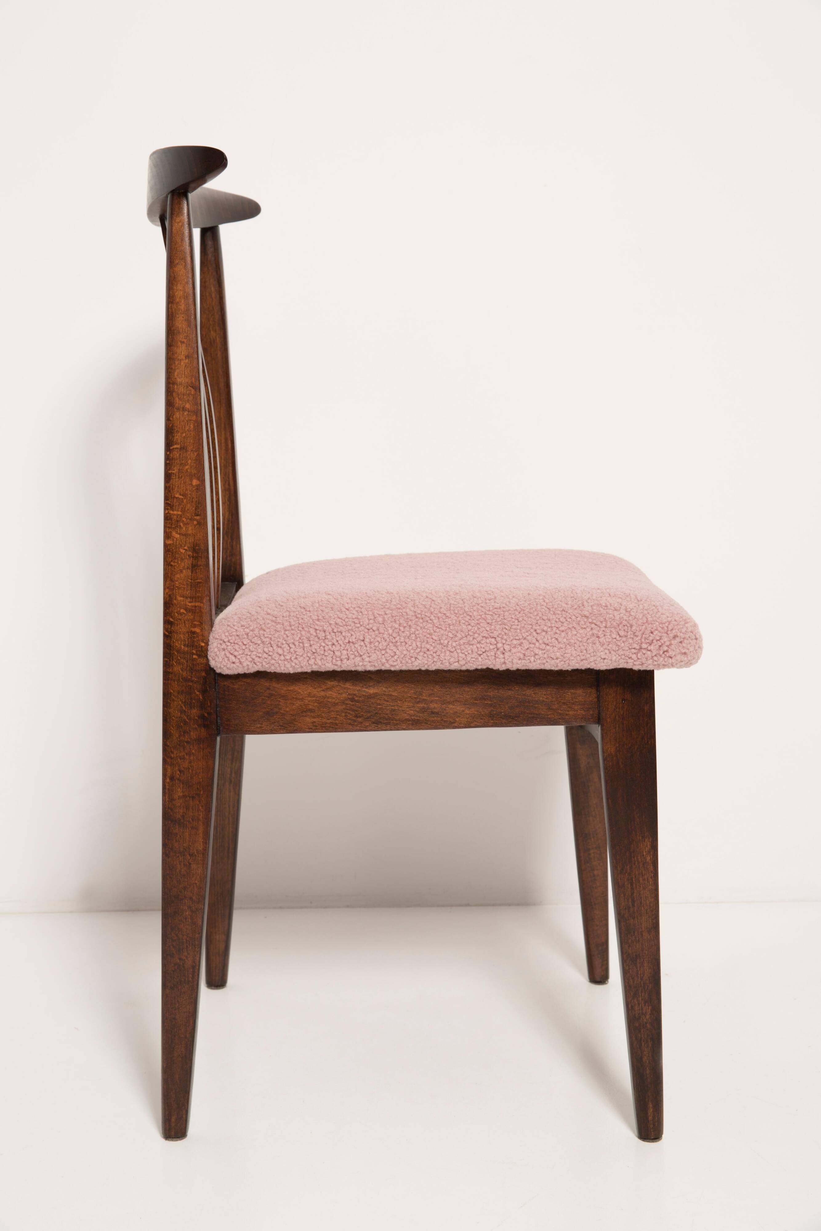 Blush Pink Bouclé Chair, Mid-Century Modern, designed by Mr. Zielinski, Europe, 1960s