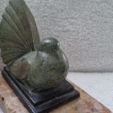 Pair of greenhouse book Art Deco animal sculpture marble base