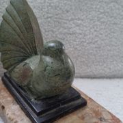 Pair of greenhouse book Art Deco animal sculpture marble base