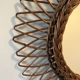 Pretty vintage rattan sun mirror - loop weave