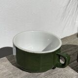 3 dark green bistro tea cups from Caen