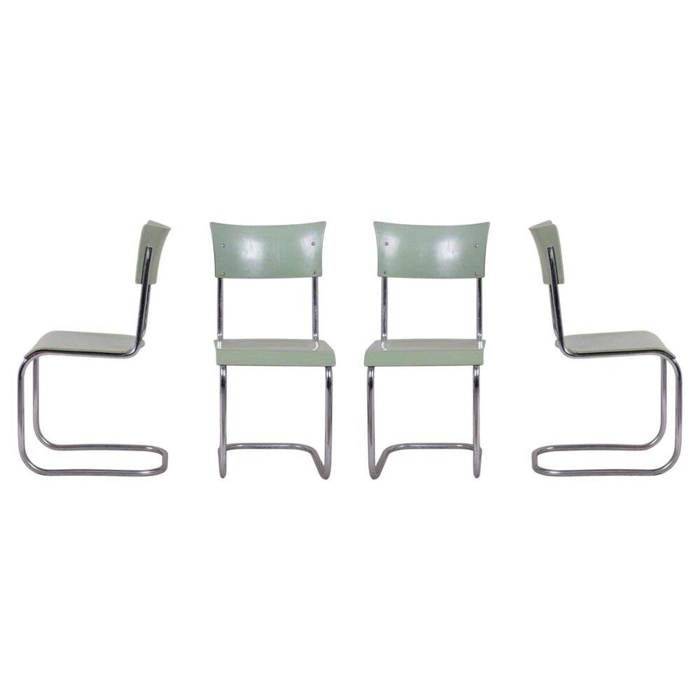 Chaises Bauhaus vintage de Robert Slezák, 1930, ensemble de 4