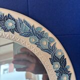 Miroir en céramique floral fait main