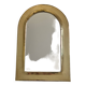 Miroir mural arche en laiton poli, artisanat marocain, 44 x 29 cm