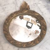 Witch mirror in gilded resin 60s