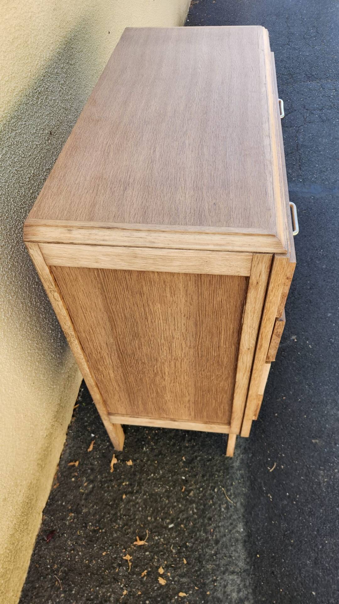 Superbe commode vintage rétro en bois 4 tiroirs pied compas style anné