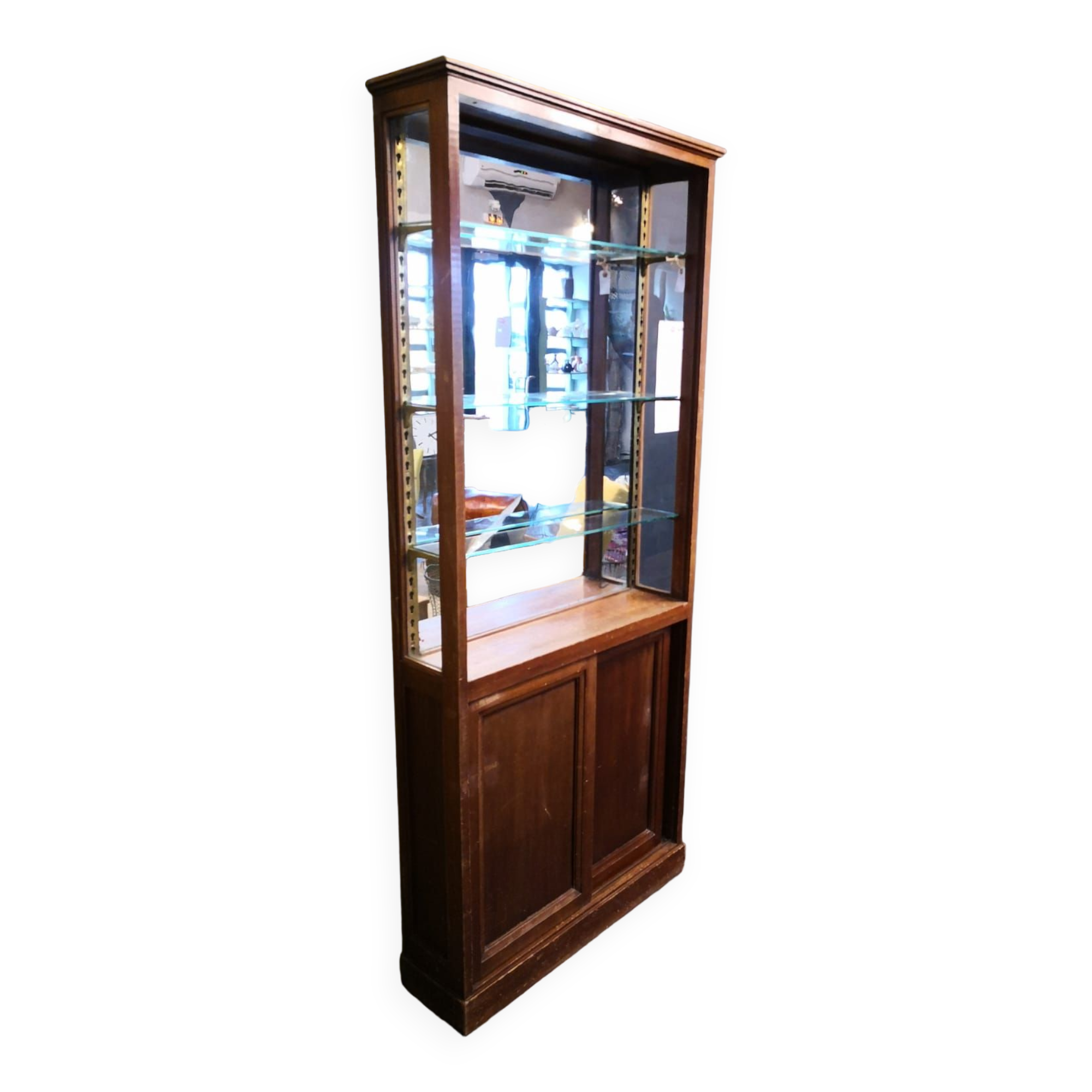 Wood and Art Deco glass showcase