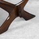 Table basse scandinave en noyer Condoren verre Örebro, années 1960