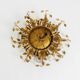 Large gilt Italian ceiling lamp from the 1960s by Banci Firenze with 9 sock
