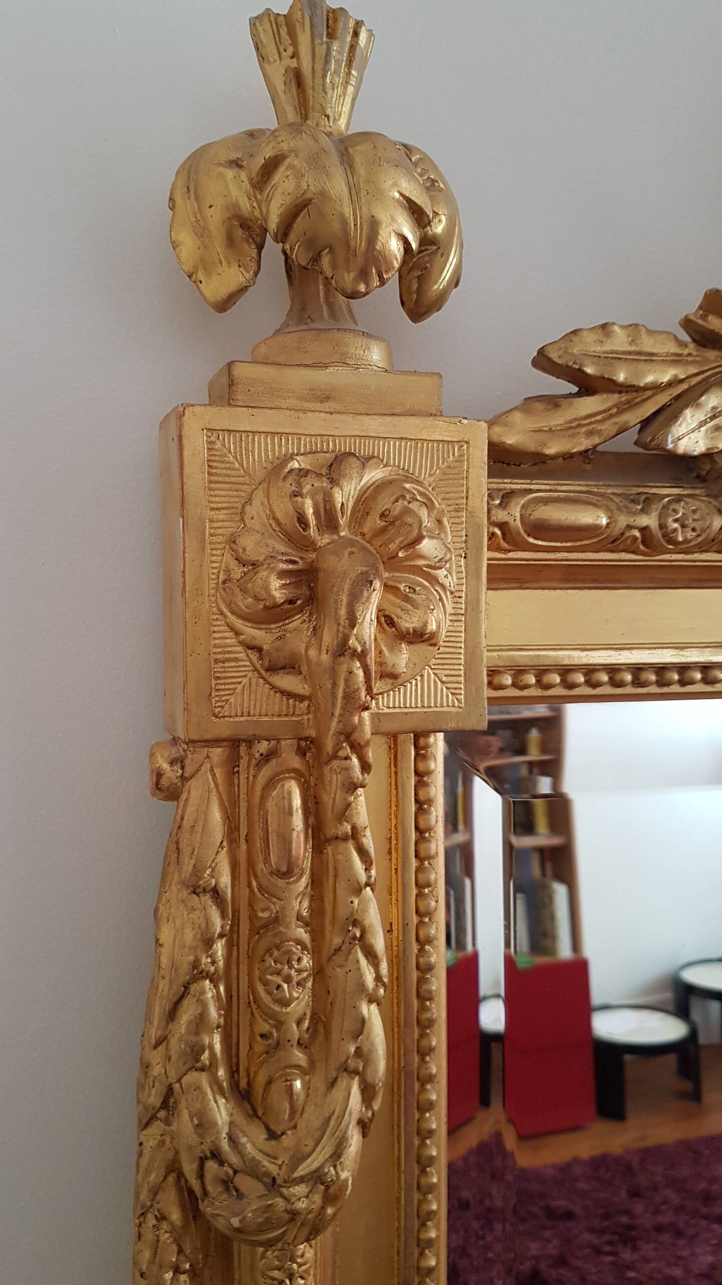 Gilded mirror Louis XVI style 175X93