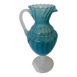 Blue opaline pitcher