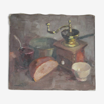 Nature morte au petit déjeuner tableau hst45 x 50