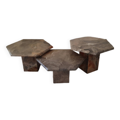 tables gigognes marbre