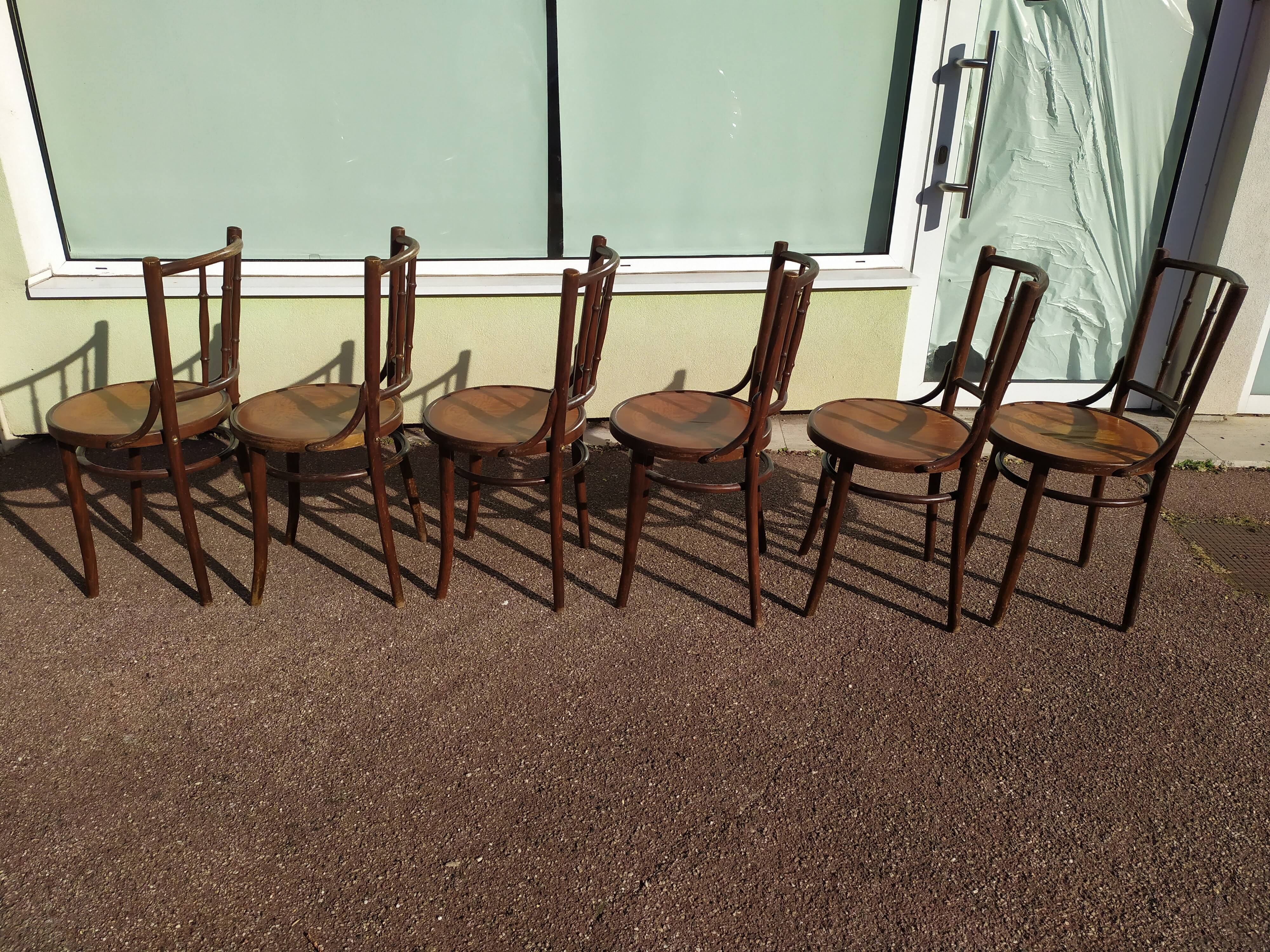 Lot de 6 chaise en bois - bistrot - terrasse - vintage