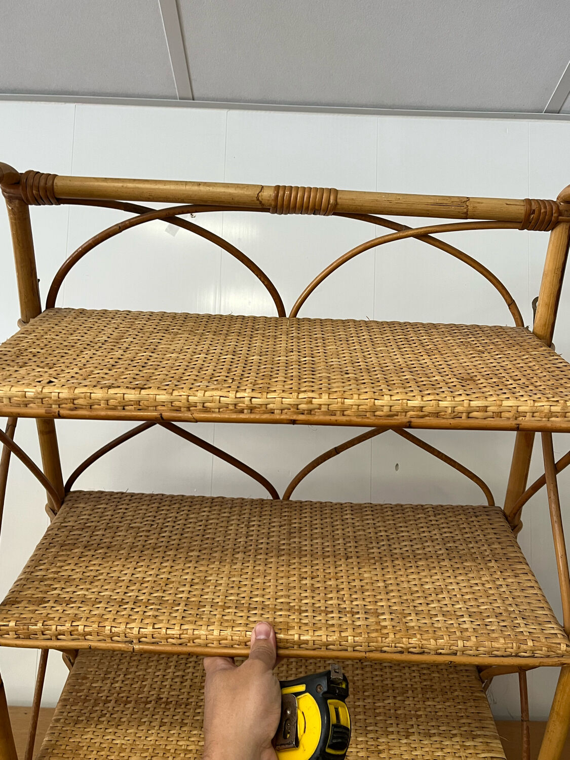 Vintage rattan shelf
