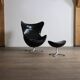 "Egg" armchair with ottoman, designed by Arne Jacobsen for Fritz Hansen, Denmark, 1963