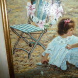 Oil on canvas the girl on the beach