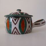 Vallauris earthenware covered cassolette by A. Fazio