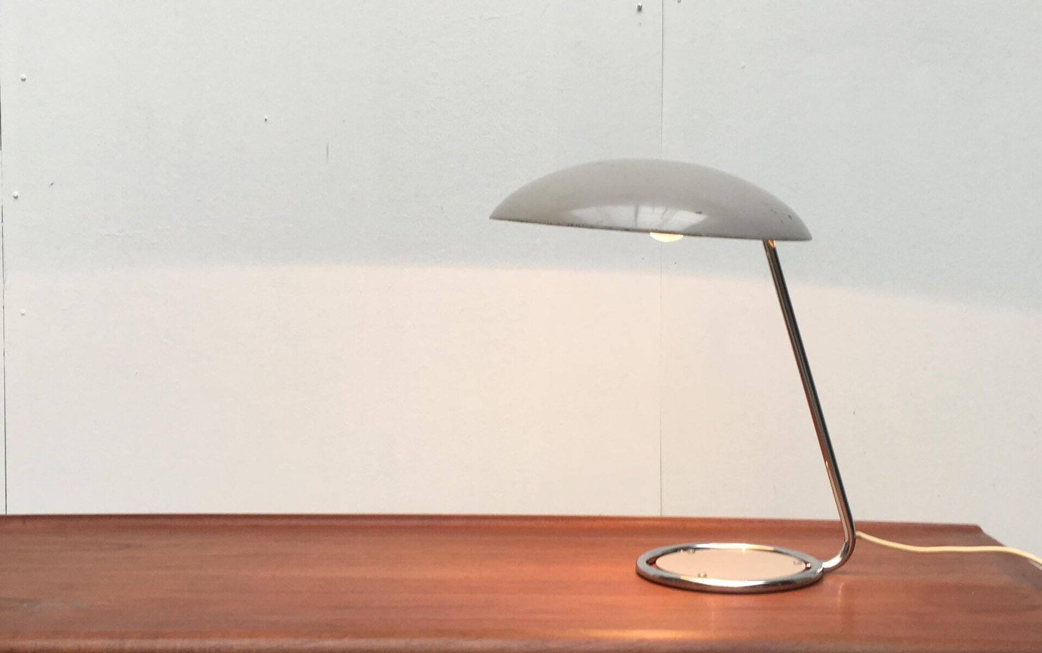 Mid-Century German table lamp model 6761 in metal by Christian Dell for Kaiser Leuchten, 1960s.
