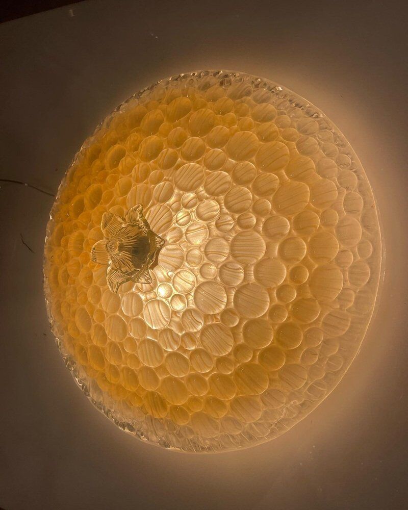 Venetian murano glass flushmount light, 1970s