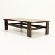 Asymmetrical solid Wenge wooden coffee table 1960s