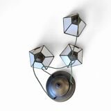 3 light chandelier with glass shades / Art Deco