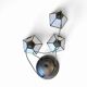 3 light chandelier with glass shades / Art Deco