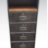 Ronéo column with flaps, 1 drawer and a niche, solid oak tops