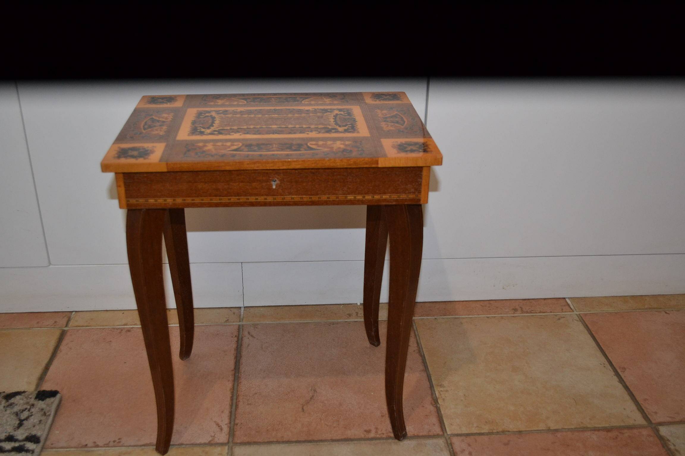 marquetry bedside table