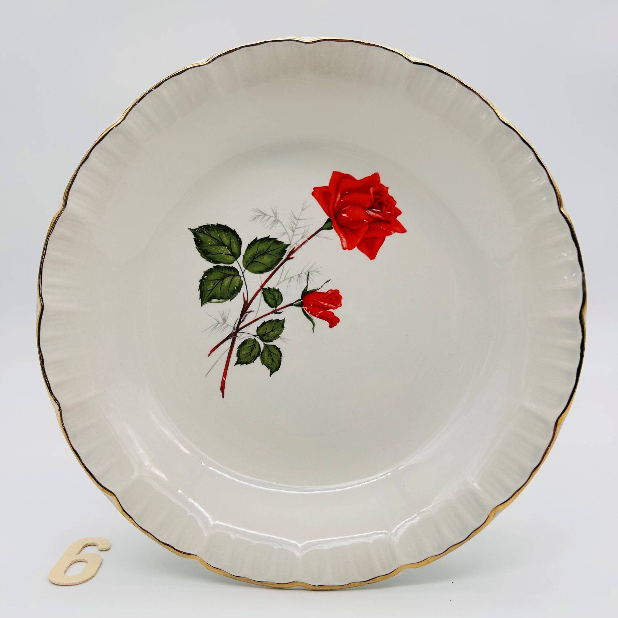 6 Vintage deep plates. Digoin & Sarreguemines, Sevigné model.