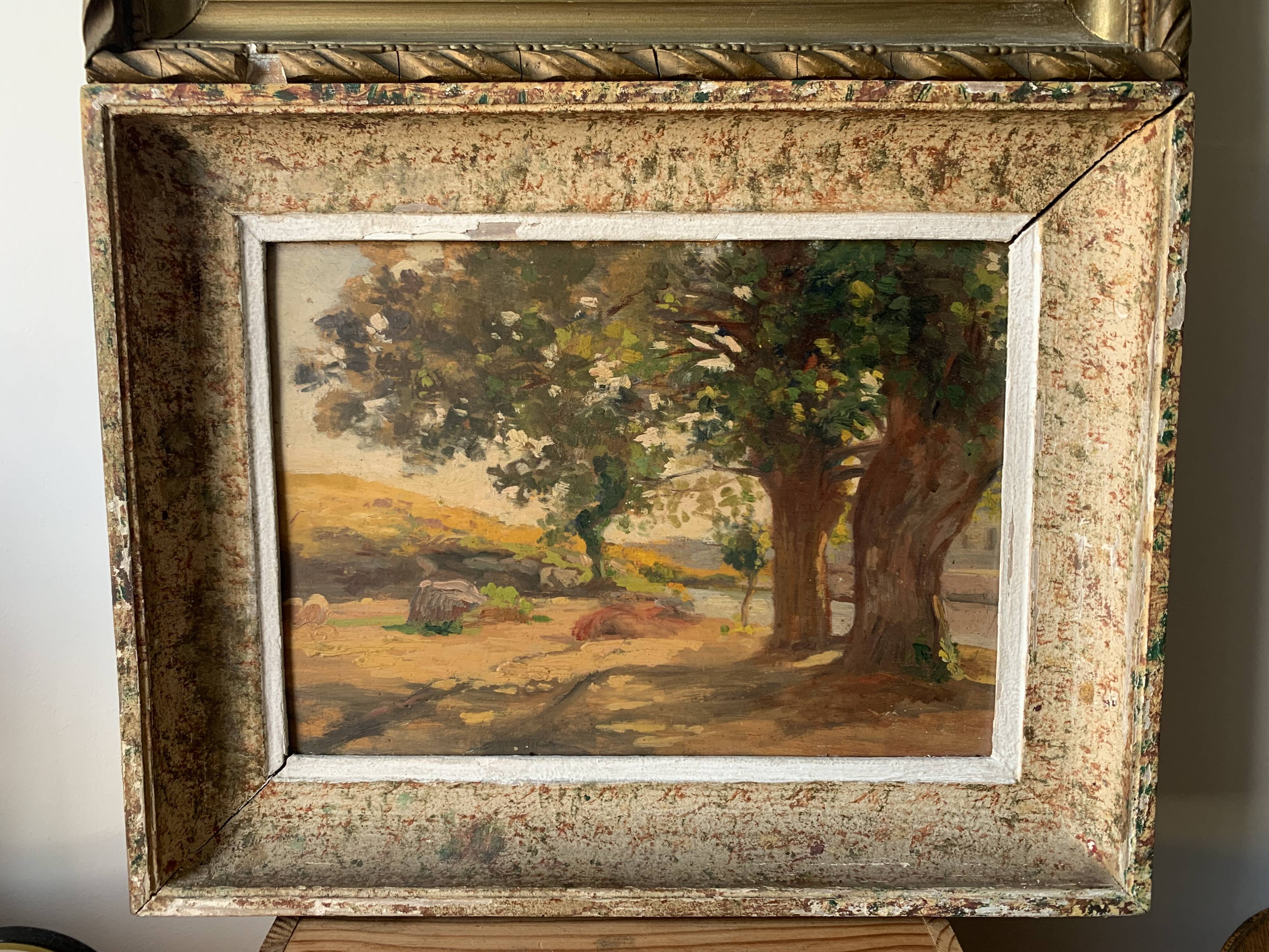 Pair of Impressionist Oil Paintings of Vintage and Antique Landscapes