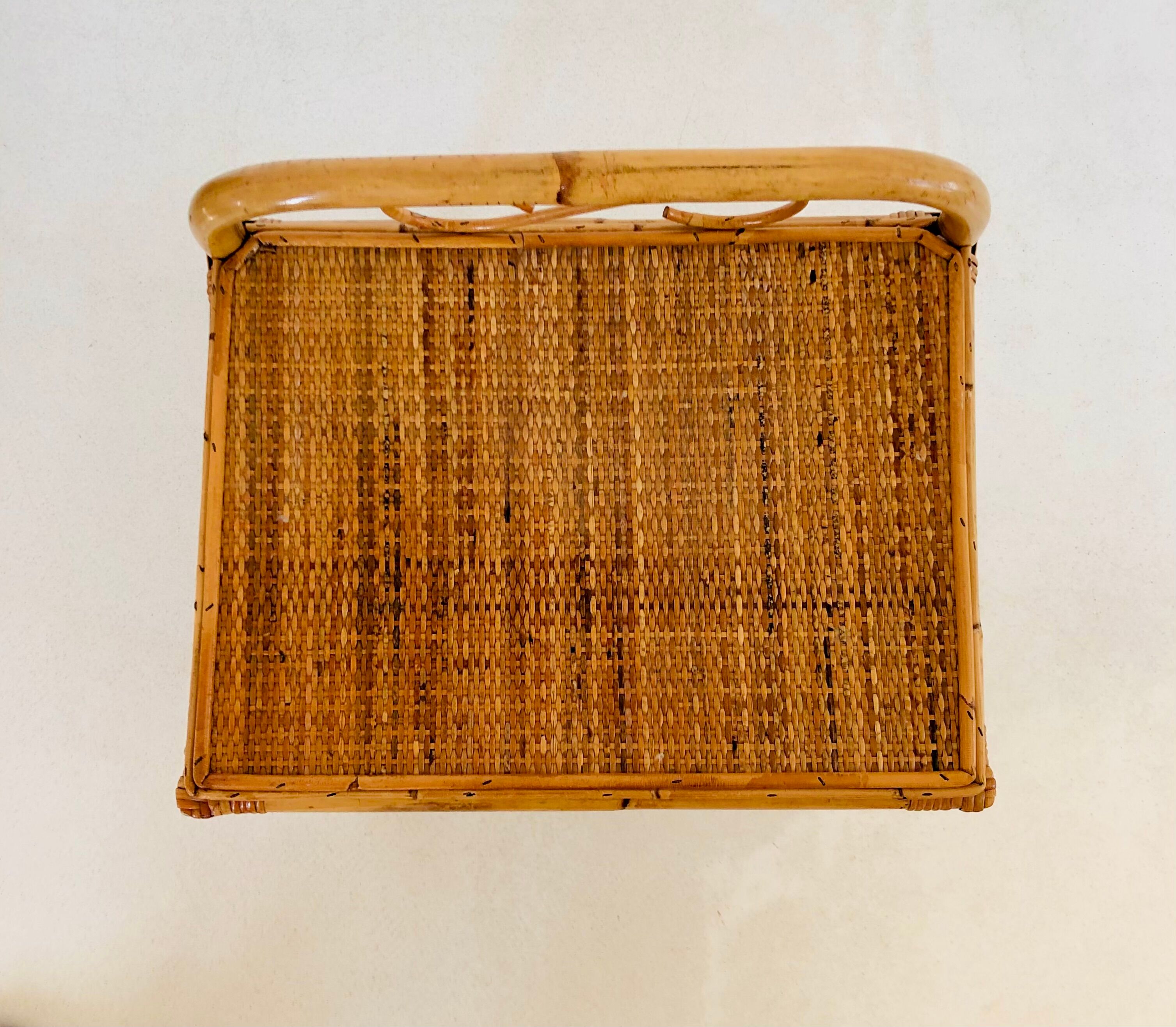 Table d'appoint en rotin, Italie années 60