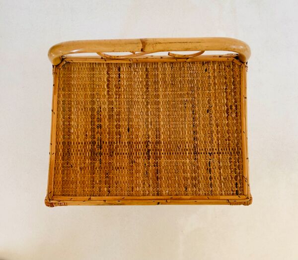 Table d'appoint en rotin, Italie années 60