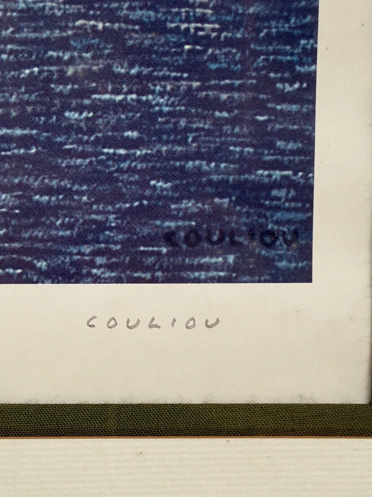 Countersigned lithograph couliou jean yves port de sauzon a belle ile