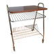 Serving table for storing vinyl records, magazine holder