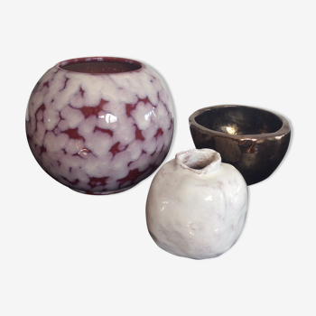 Série de 3 vases vintage années 70-80