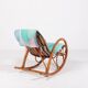 Fauteuil à bascule italien en rotin, 1960