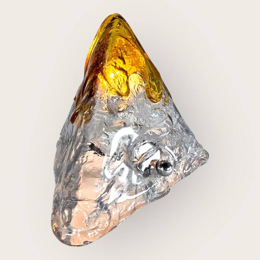 Mazzega Nason Murano orange pyramid lamp 1970 vintage Italy
