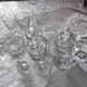 12 small twisted bistro glasses, 19th century
