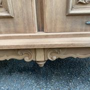 Renovated Spanish Renaissance oak buffet armoire from the 1930s.
