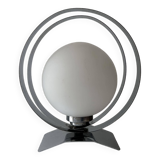 Vintage table lamp, chrome and opaline, France 1970s