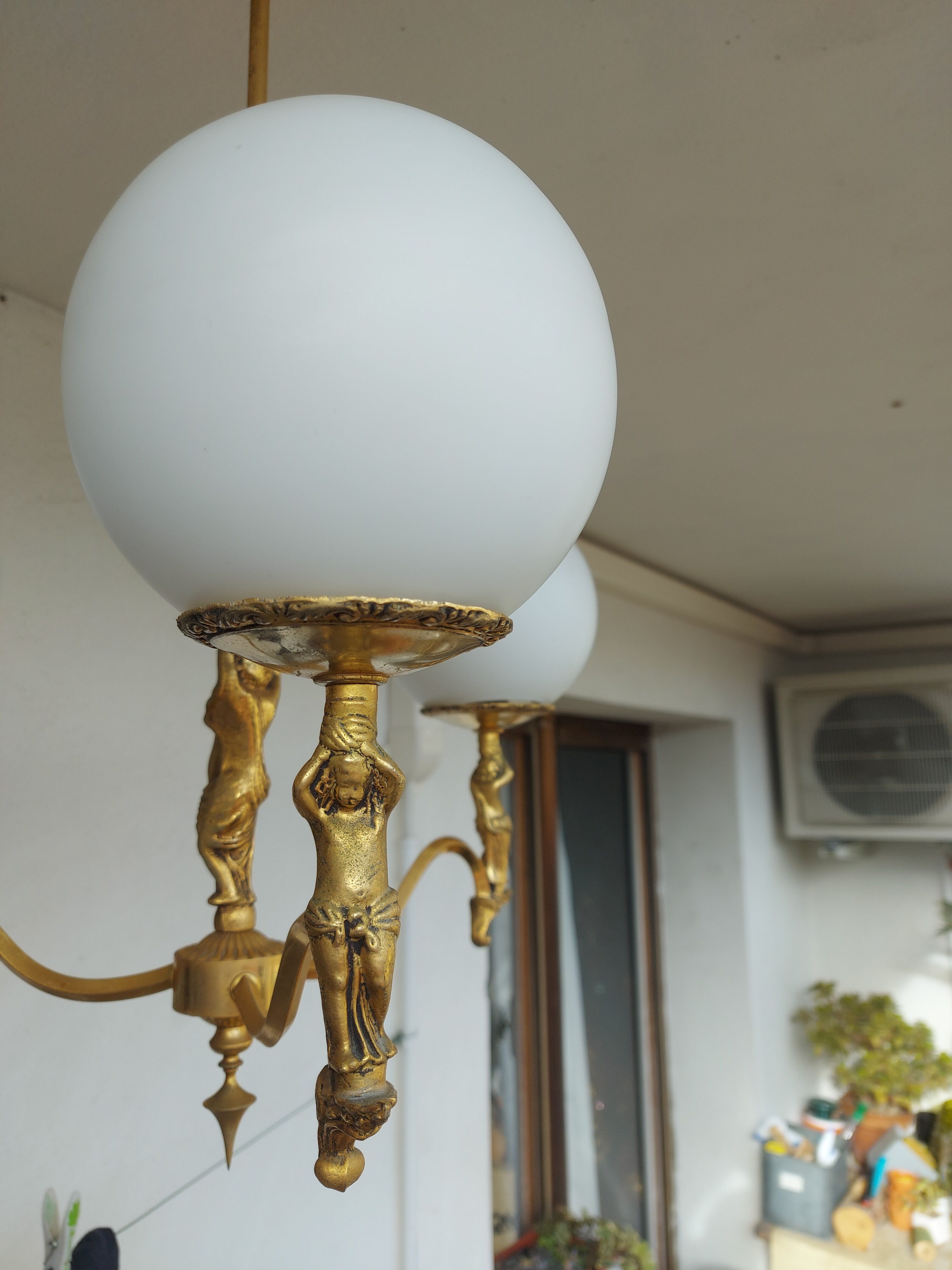 60'S vintage brass chandelier, Cherubin
