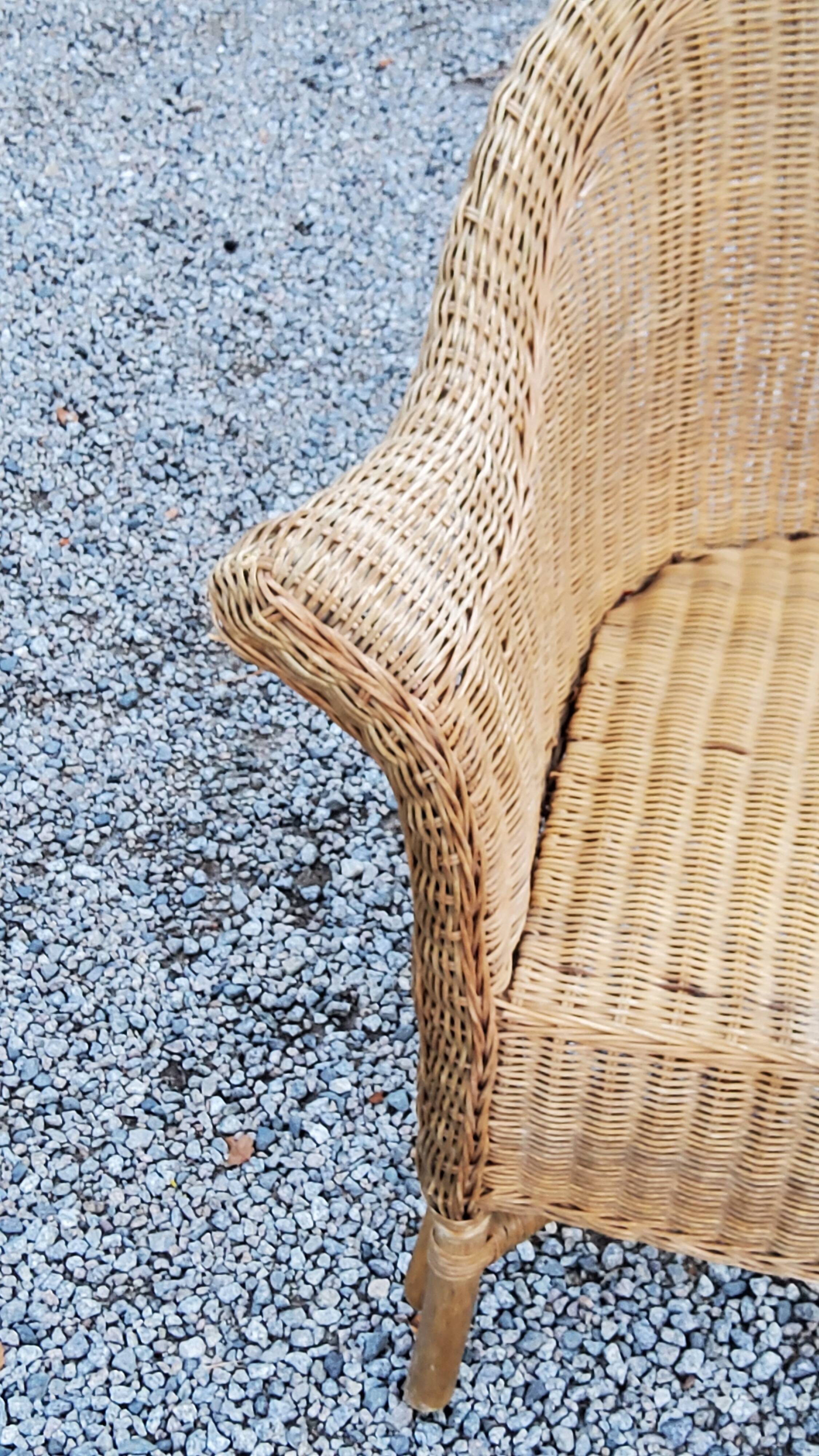 Pair of armchairs and bench in rattan and bamboo from the 60s/70s
