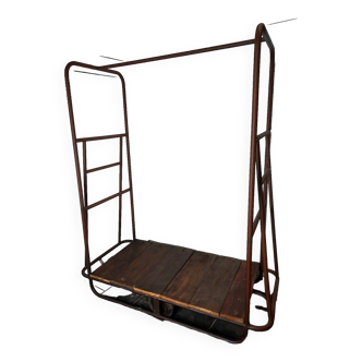 industrial trolley in iron and wood, carrying