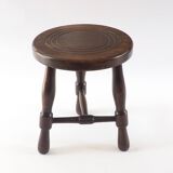 Turned wood tripod stool
