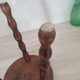 Turned wooden stool / tripod with round seat
