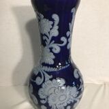 Former Alsace Betschdorf  Decoration Vintage blue stoneware Vase