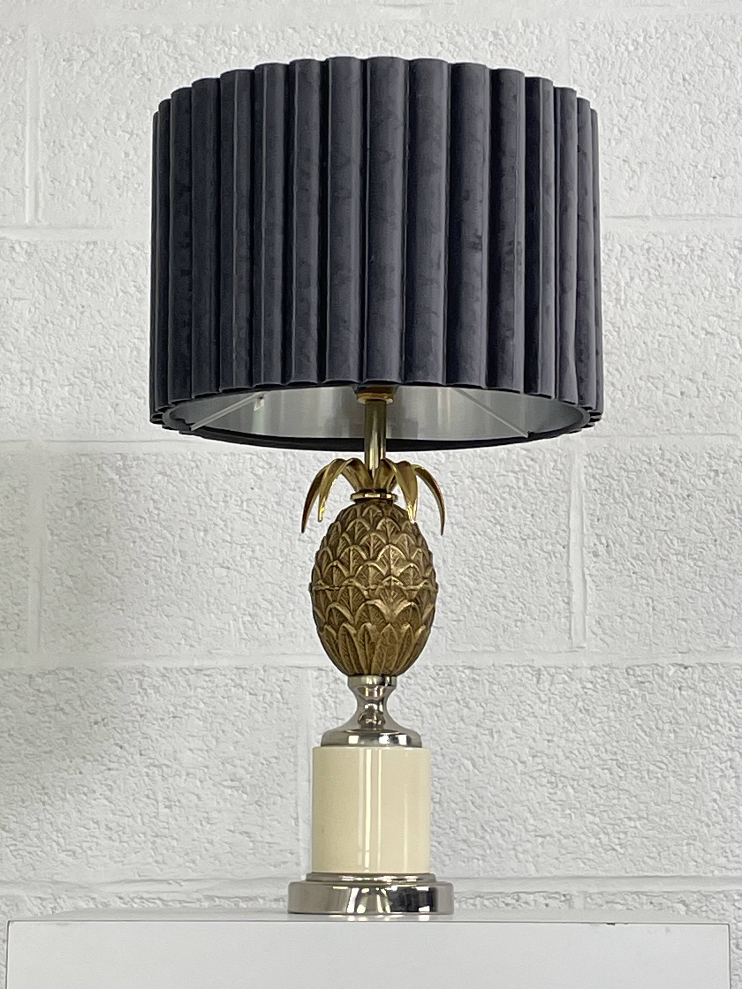 Vintage brass pineapple lamp