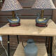 Paire de lampes canards en étain et laiton années 60