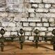 Pair of bronze andirons stamped bouhon frères in louis xvi style